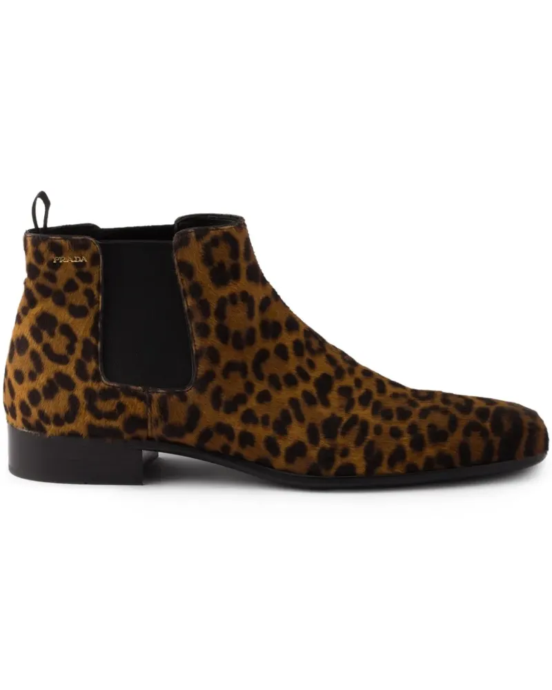 Prada Stiefeletten mit Print - Braun Braun