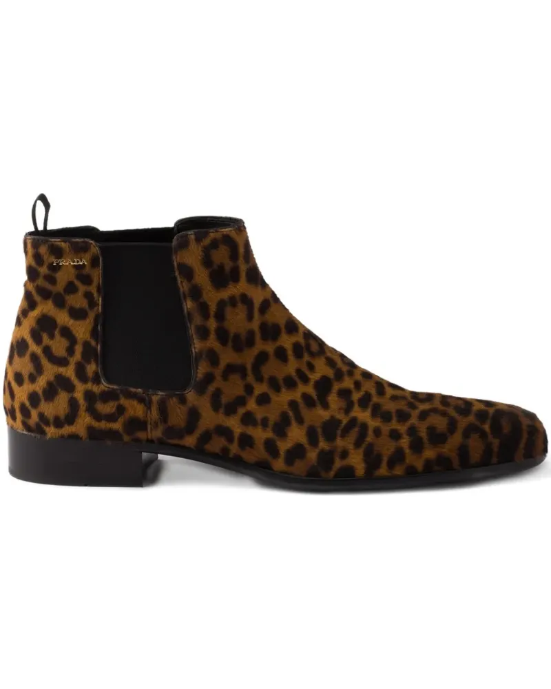 Prada Printed Elasticated Booties - Braun Braun