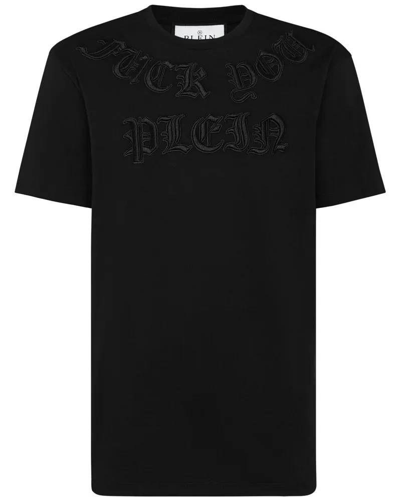 Philipp Plein T-Shirt mit Logo-Patch Schwarz