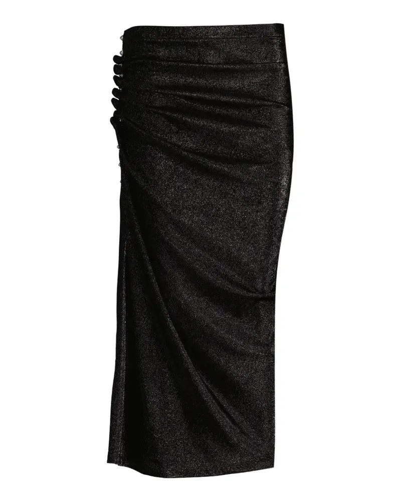 Paco Rabanne draped midi skirt - Schwarz Schwarz