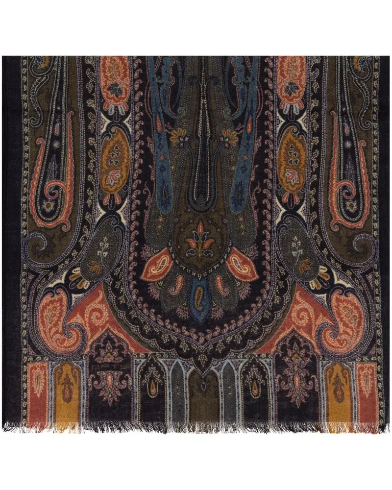 Etro Schal mit Paisley-Print - Schwarz Schwarz