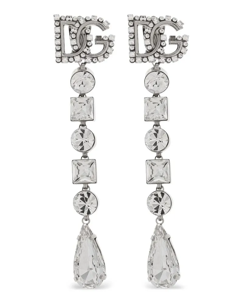 Dolce & Gabbana Ohrringe mit Logo-Schild - Silber Silber