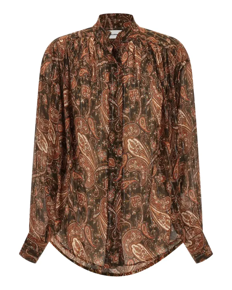 ANDAMANE Rania paisley-print lam shirt - Braun Braun