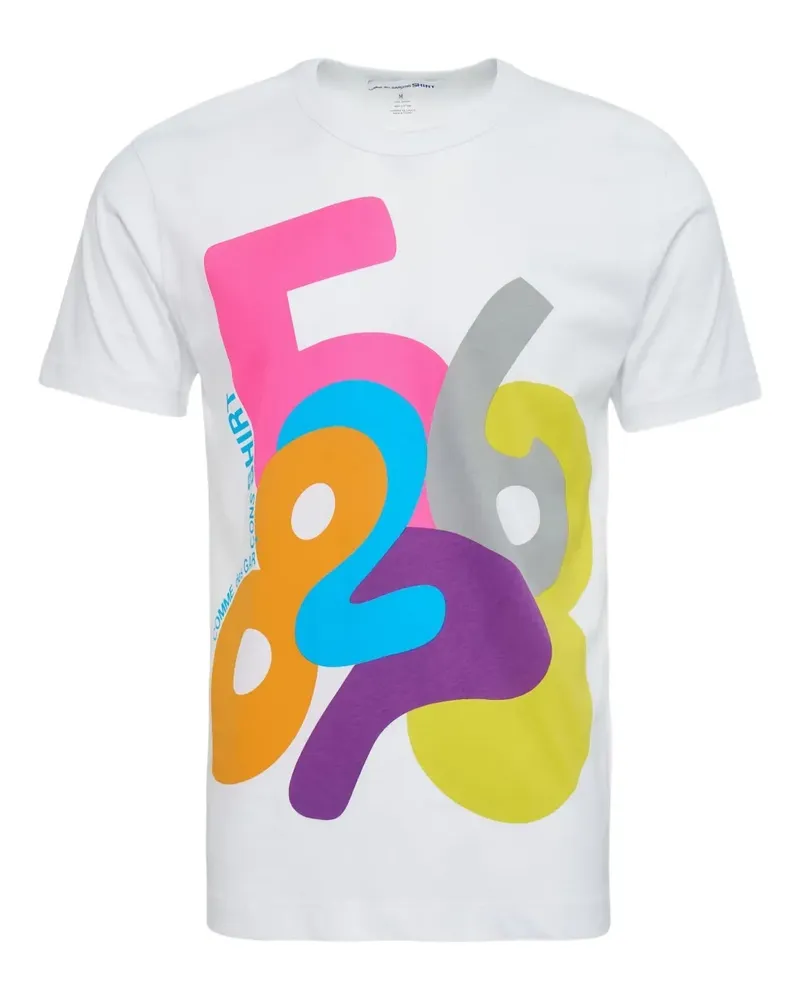 Comme des Garçons T-Shirt mit Nummern-Print - Weiß Weiß