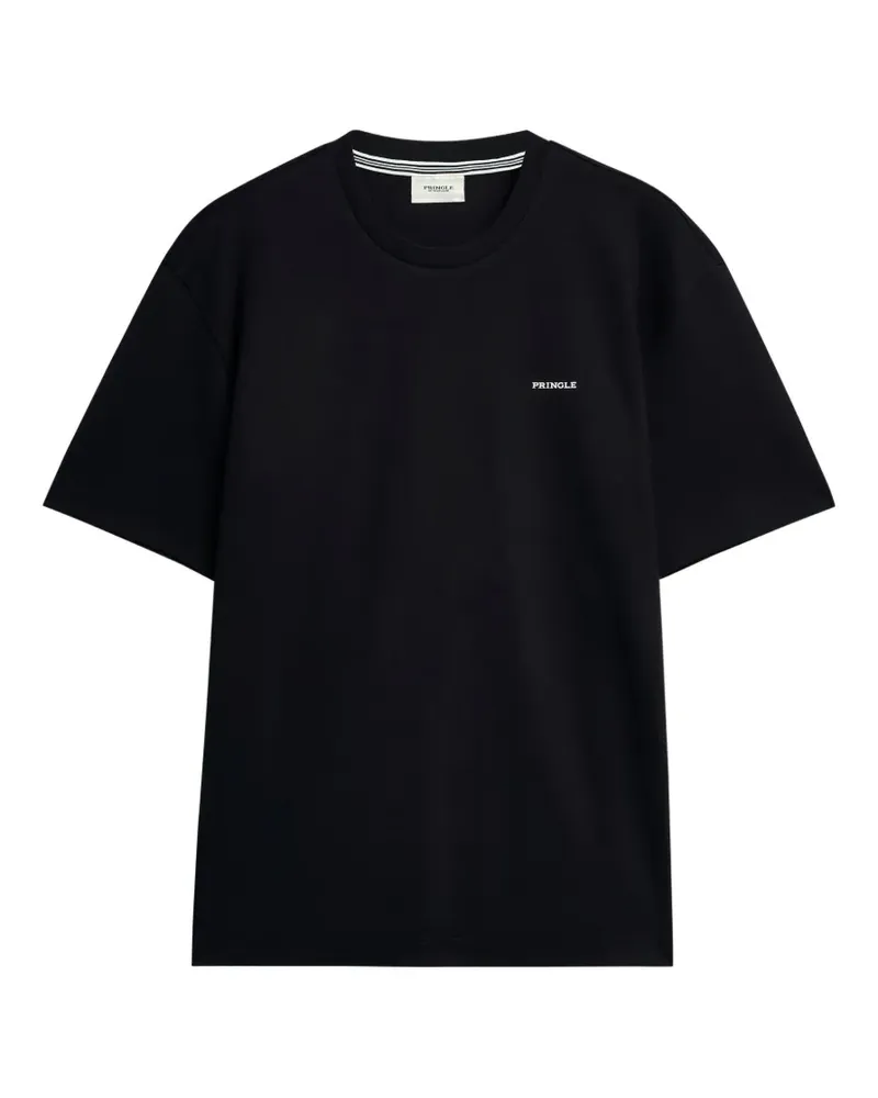 Pringle of Scotland T-Shirt mit gummiertem Logo - Schwarz Schwarz