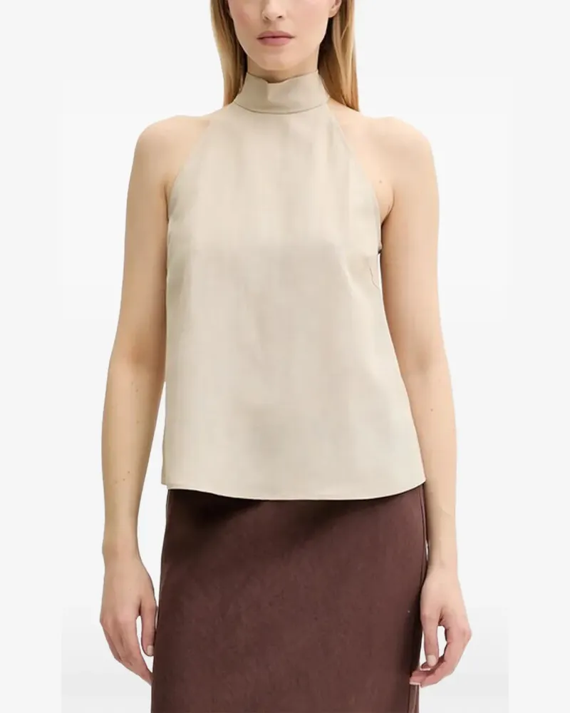 Samsøe & Samsøe high-neck tie top - Nude Nude