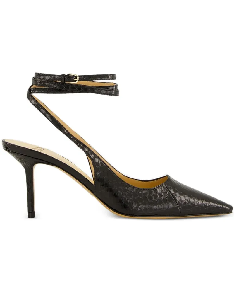 Francesco Russo Pumps aus Leder - Schwarz Schwarz