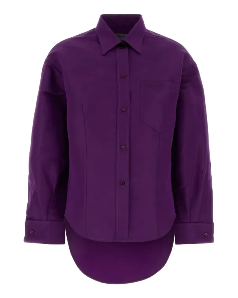 Balenciaga logo-embroidered silk shirt - Violett Violett