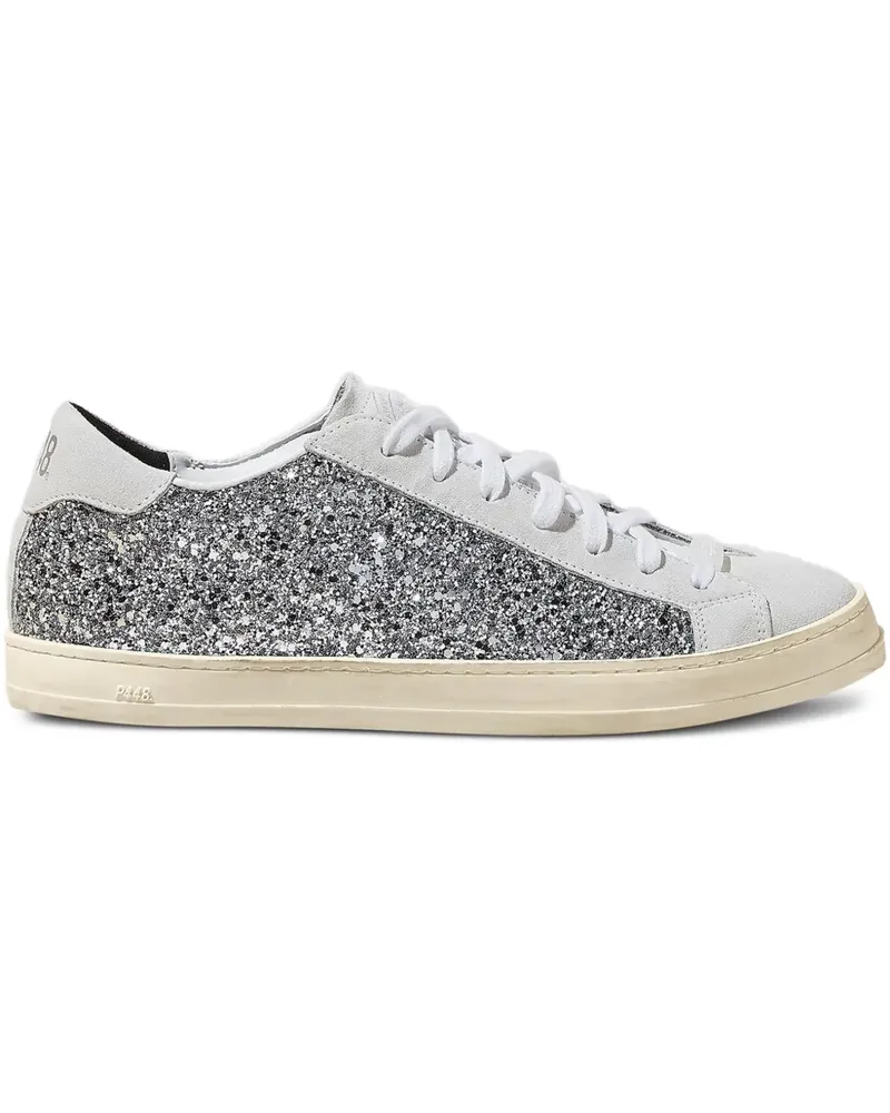 P448 John Sneakers aus Wildleder mit Glitter - Weiß Weiß