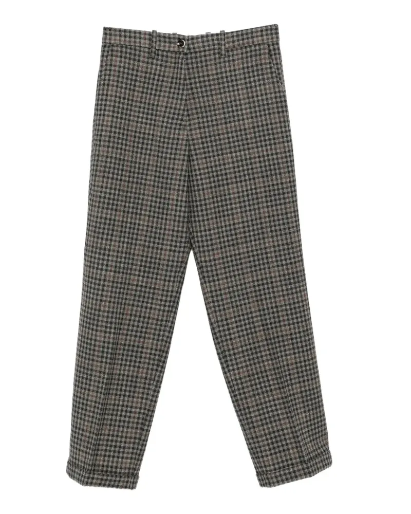 nine:inthe:morning Montana check-pattern tapered trousers - Grau Grau