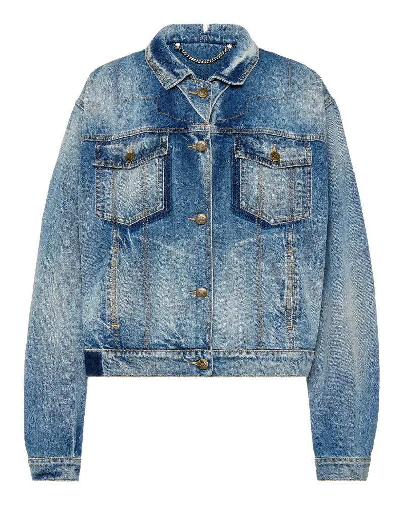 Maison Margiela Jeansjacke mit umklappbarem Kragen - Blau Blau