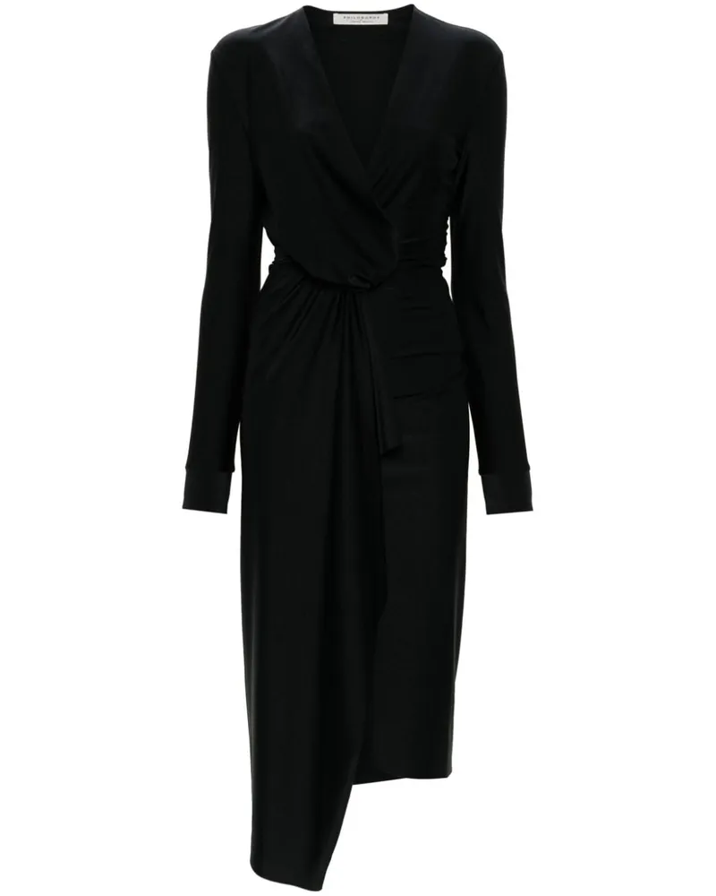 Philosophy Di Lorenzo Serafini Asymmetrisches Midikleid - Schwarz Schwarz