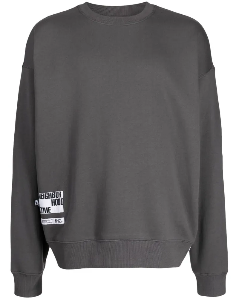 Izzue x Neighborhood Sweatshirt mit Slogan-Print Grau