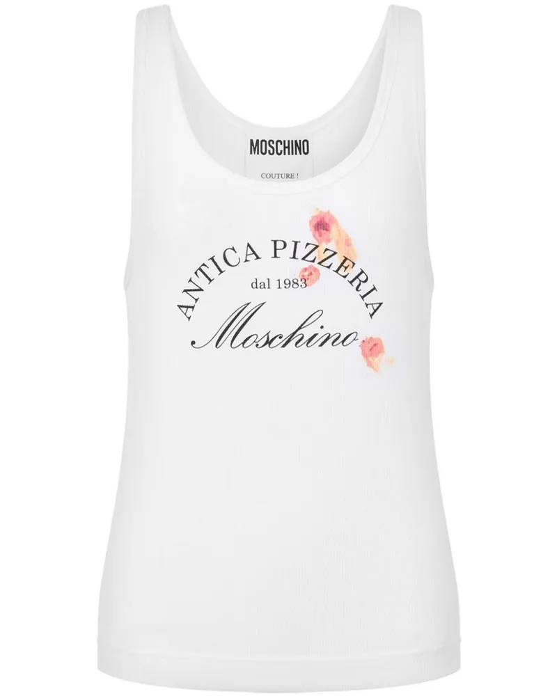 Moschino Trägershirt mit Slogan-Print - Weiß Weiß