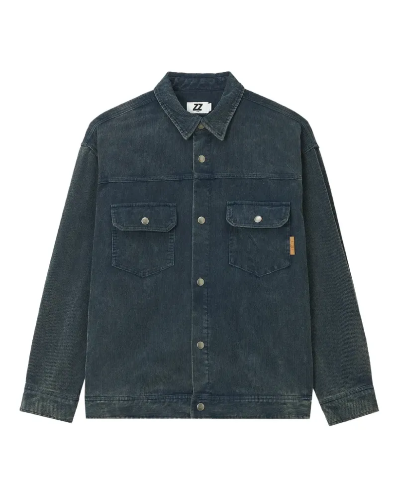 Izzue corduroy-texture patch-pocket jacket - Blau Blau