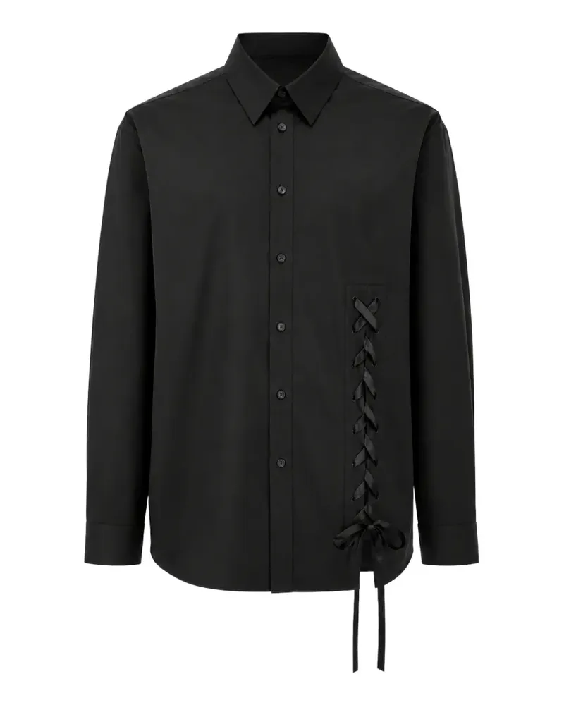 Simone Rocha lace-up detail shirt - Schwarz Schwarz