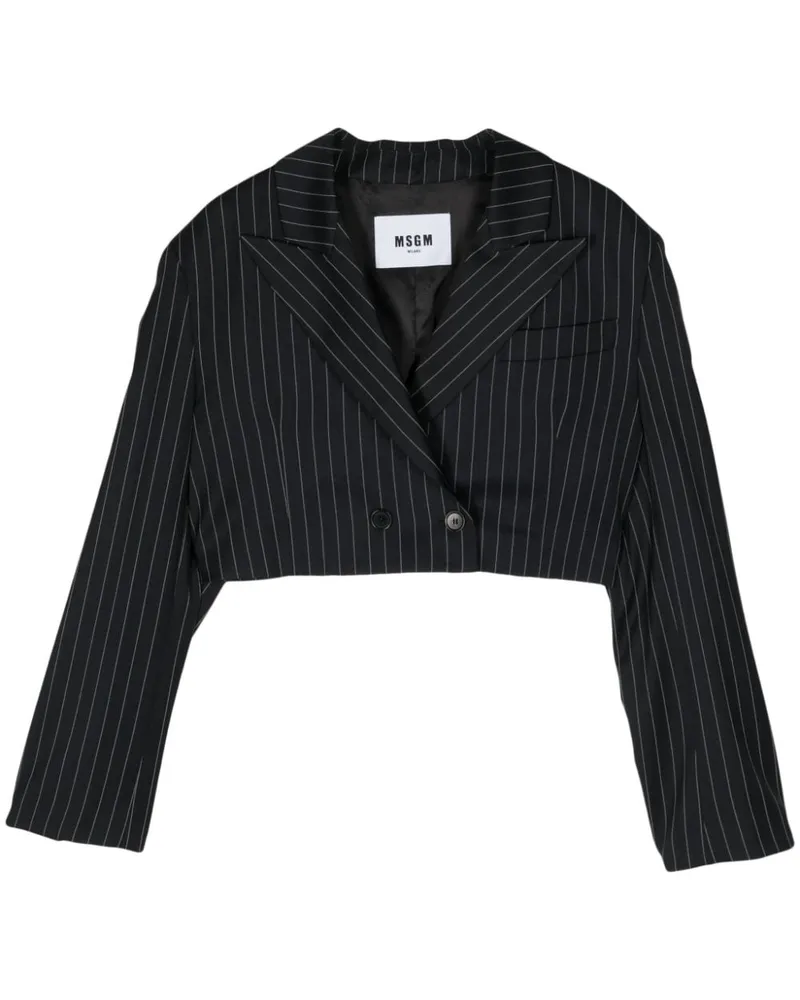 MSGM Blazer mit Nadelstreifen Schwarz