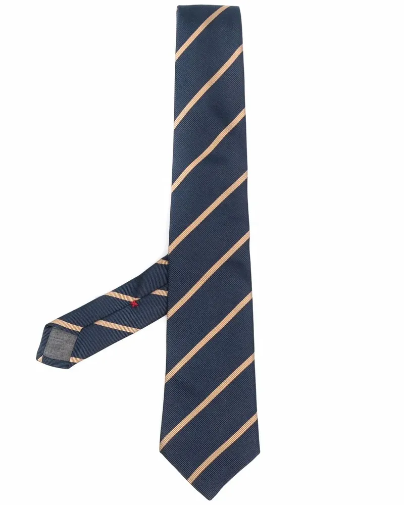 Brunello Cucinelli Krawatte mit diagonalen Streifen - Blau Blau