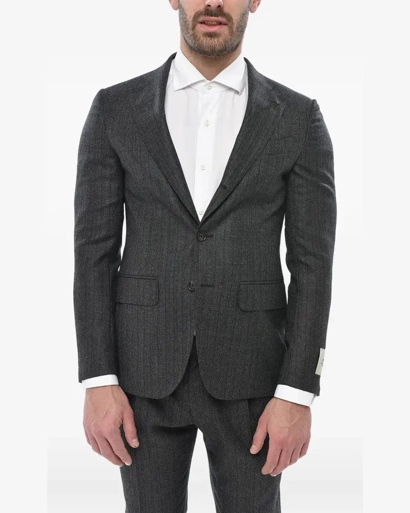 Corneliani virgin wool herringbone suit - Grau Grau
