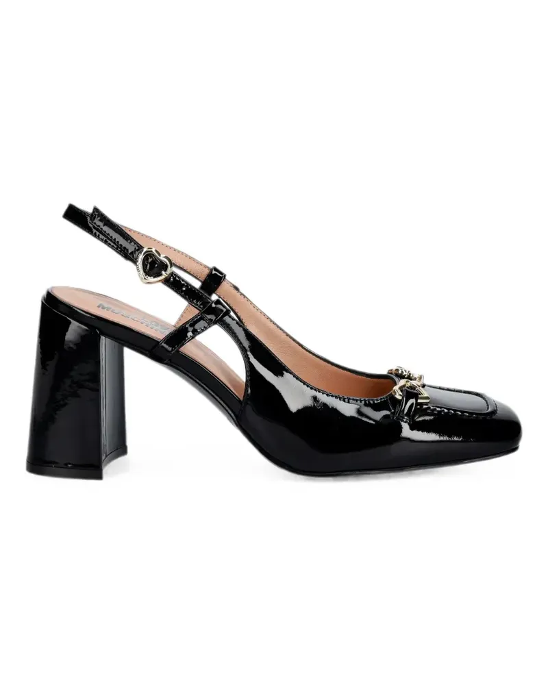 Moschino heart-buckle slingback pumps - Schwarz Schwarz