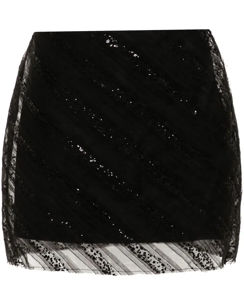 Viktor & Rolf Minirock mit Tüll-Overlay - Schwarz Schwarz