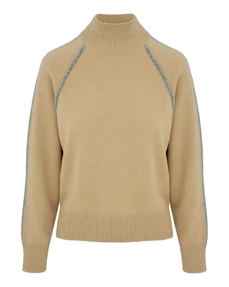 Lorena Antoniazzi Gerippter Pullover mit Stehkragen - Nude Nude