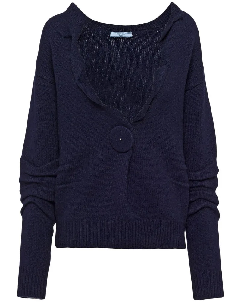 Prada Kaschmirpullover mit V-Ausschnitt - Blau Blau