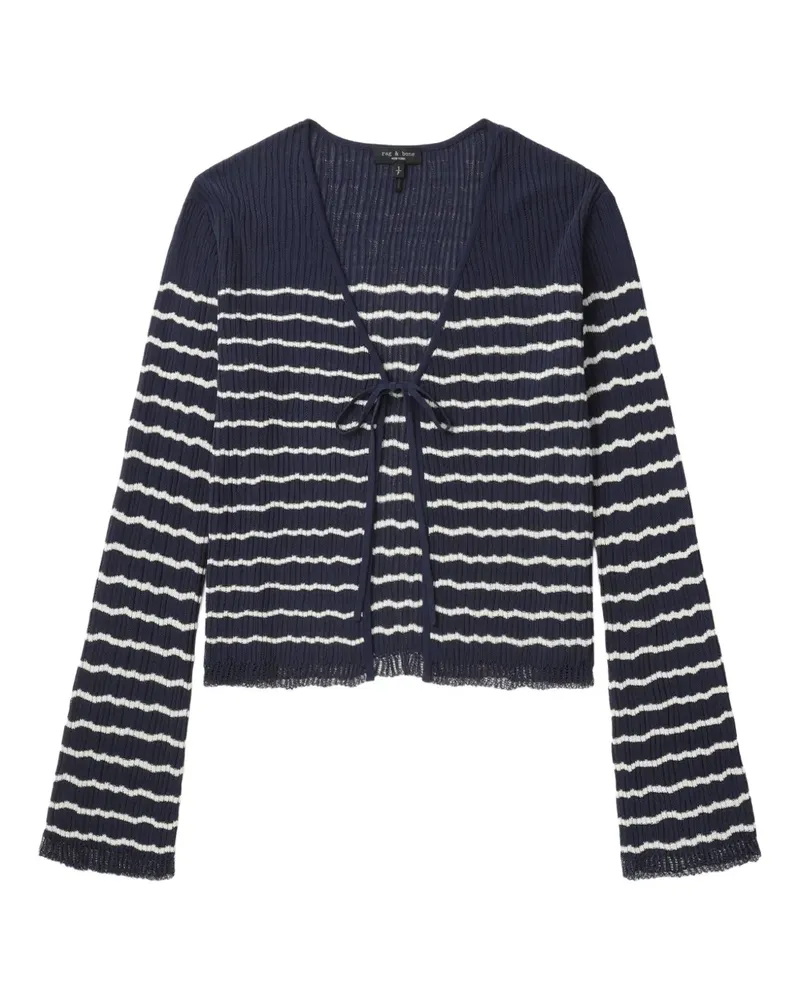 Rag & Bone Gestreifter Cardigan mit Schnürung - Blau Blau