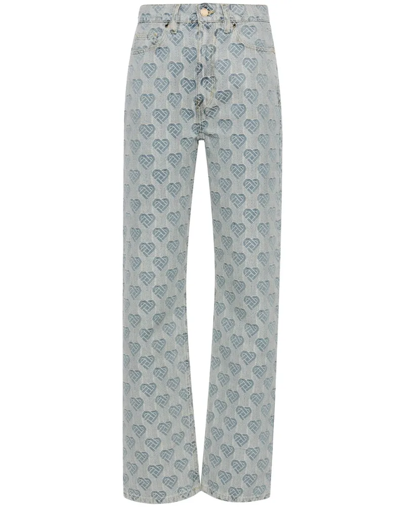 Casablanca Paris Jeans mit herzförmigem Monogramm-Jacquard Blau