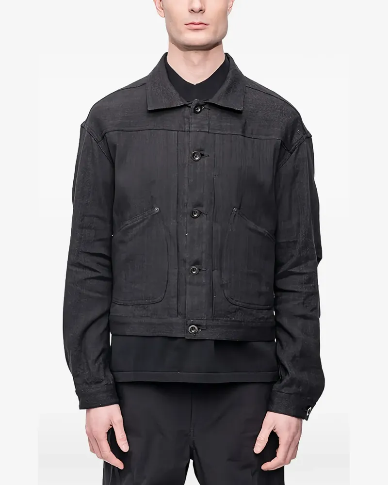 The Viridi-anne herringbone-pattern jacket - Schwarz Schwarz