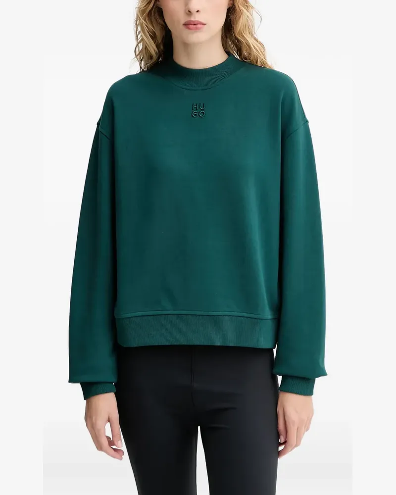 HUGO BOSS logo-sleeve logo-detail sweater - Grün Grün