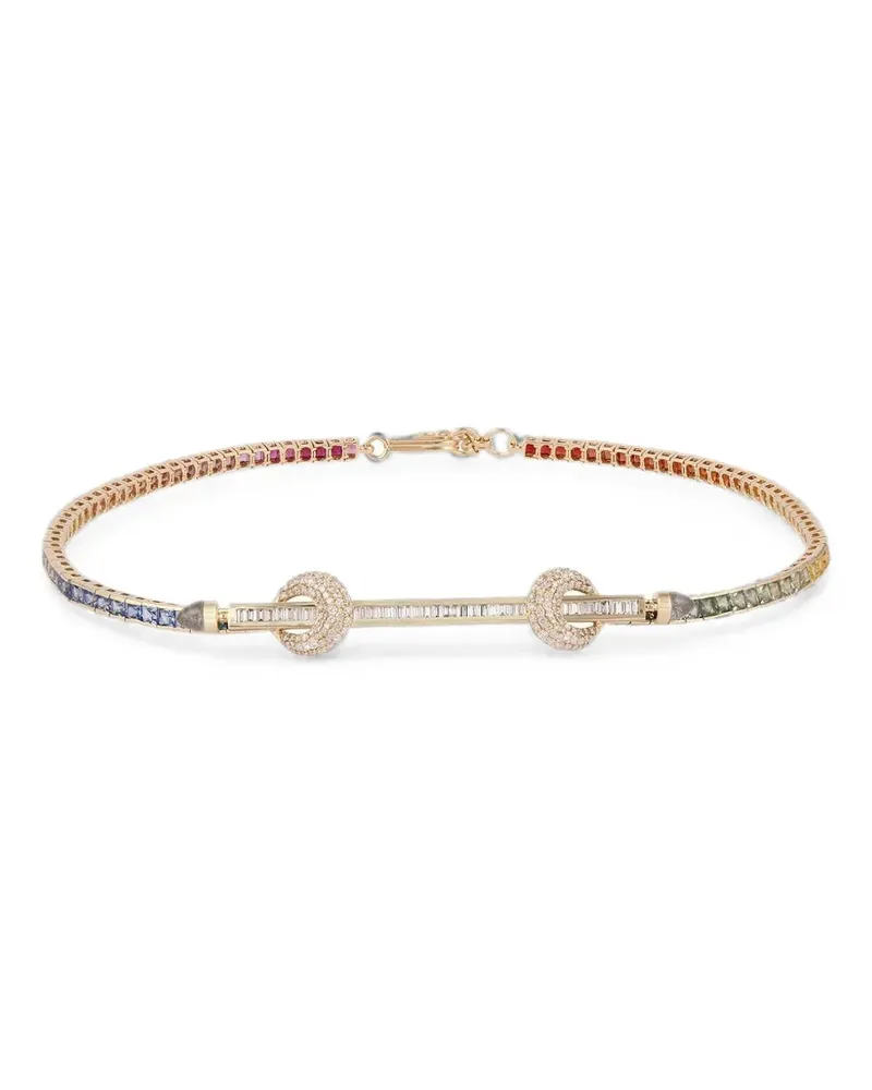 Ananya Chakra multi-stone tennis necklace - Gold Gold