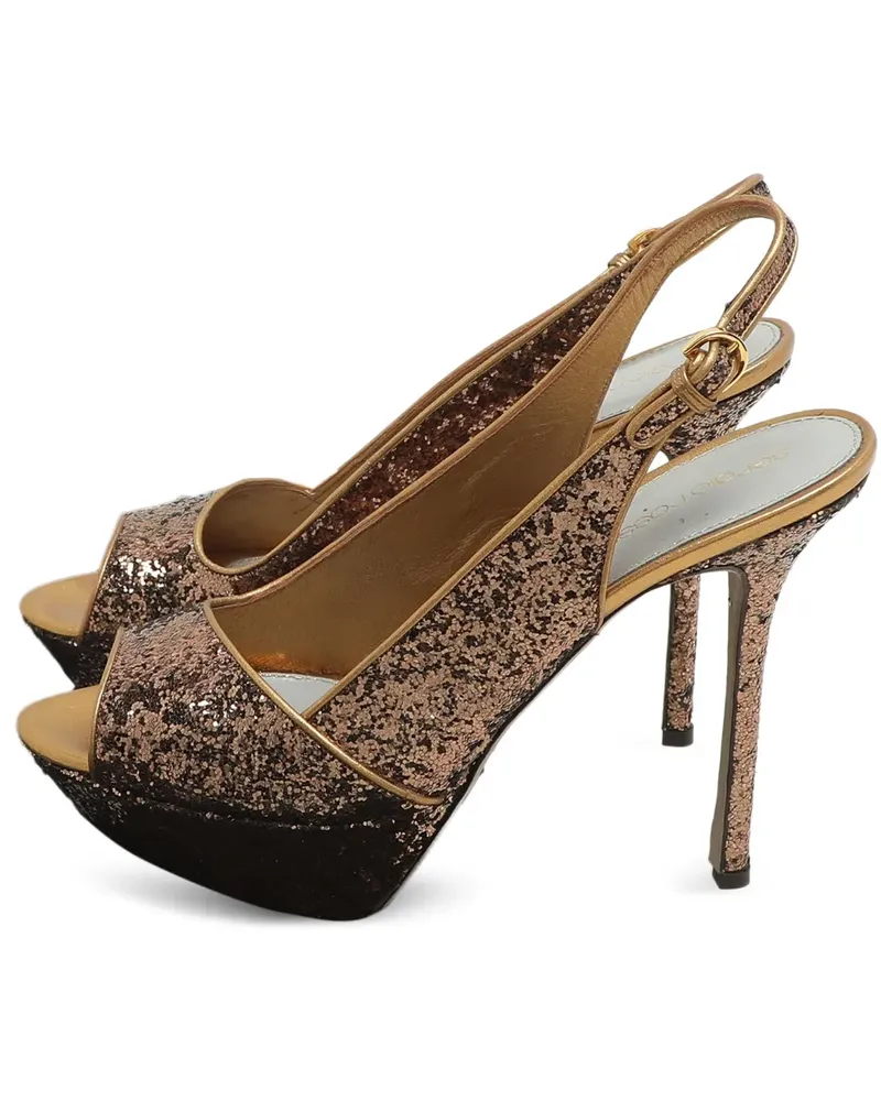 Sergio Rossi Slingback-Sandalen mit Plateau - Braun Braun