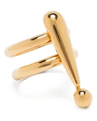 Moschino Doppelter Ring mit Ausrufezeichen Gold