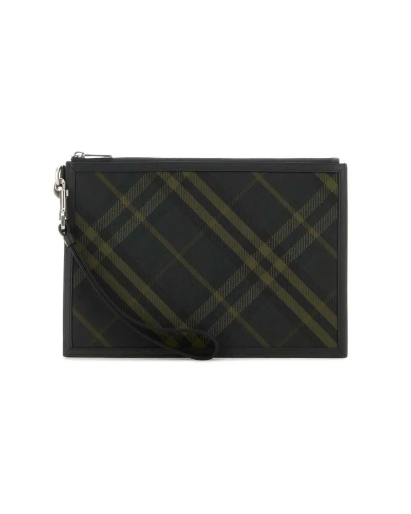Burberry Kariertes Portemonnaie - Grün Grün