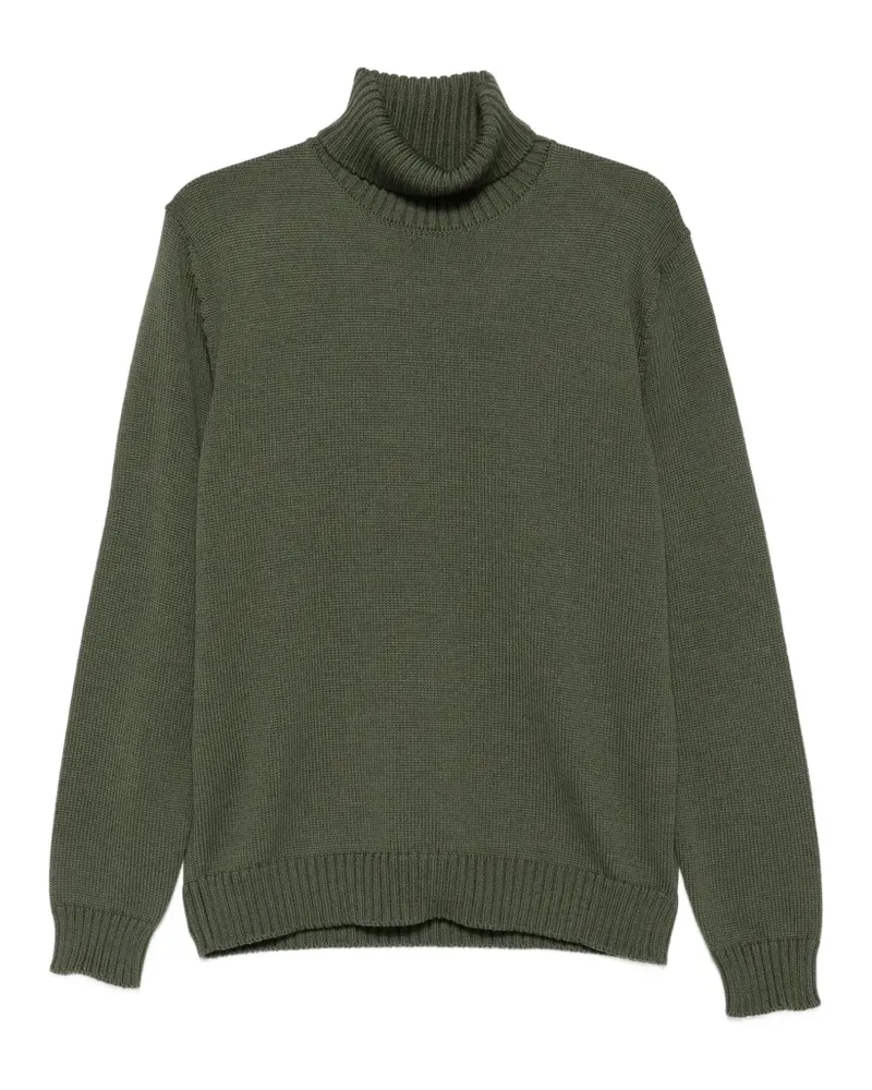 Zanone Gerippter Pullover mit Rollkragen - Grün Grün