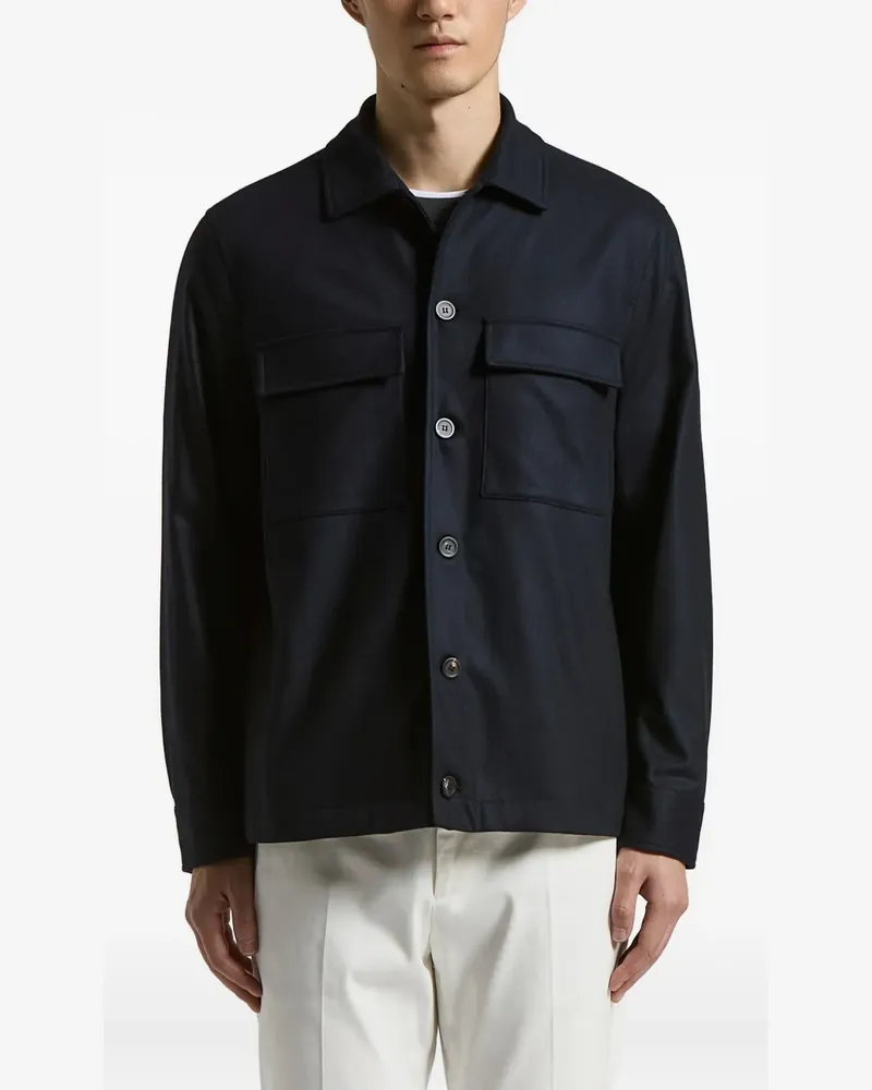 Peserico pocket button jacket - Blau Blau
