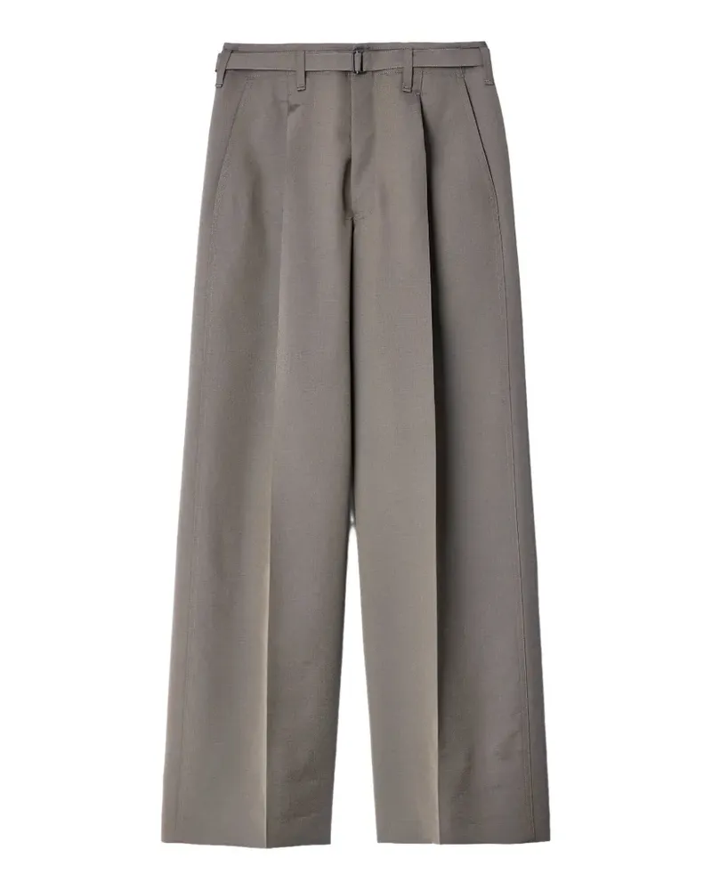 Christophe Lemaire Weite Bundfaltenhose aus Wolle und Mohär - Grau Grau