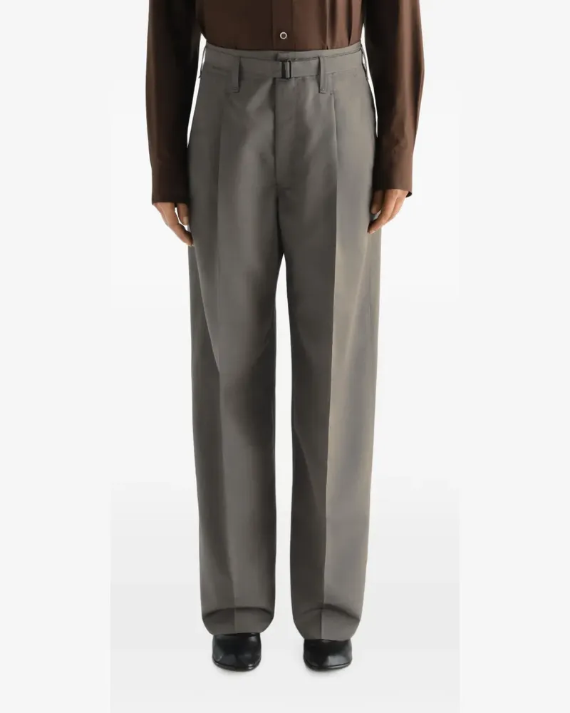 Christophe Lemaire Weite Bundfaltenhose aus Wolle und Mohär - Grau Grau