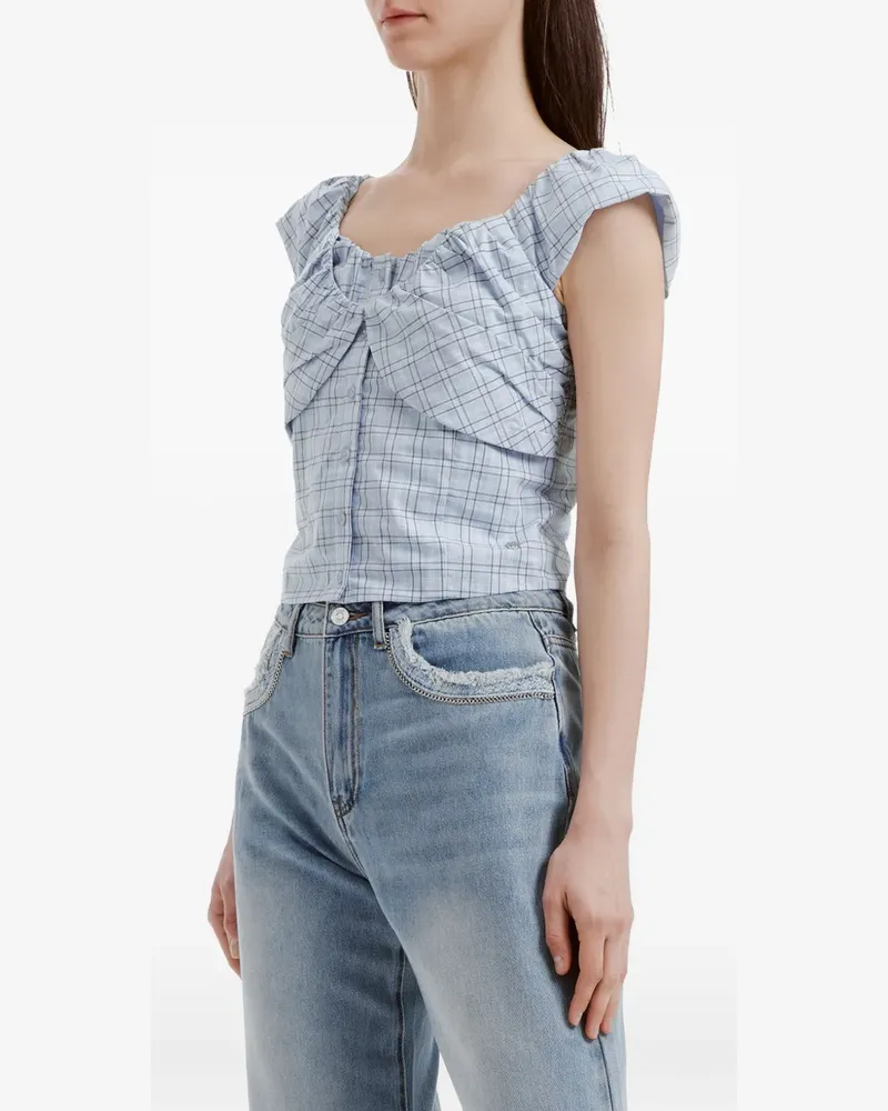 b+ab check-pattern top - Blau Blau