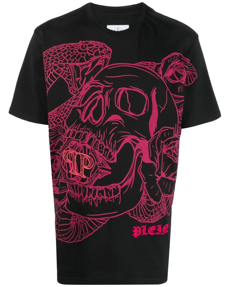 Philipp Plein T-Shirt mit Schlangen-Print - Schwarz Schwarz