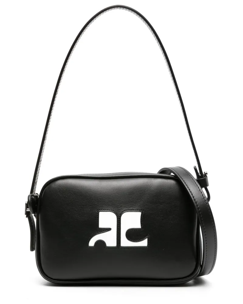 Courrèges Schultertasche mit Logo-Applikation - Schwarz Schwarz