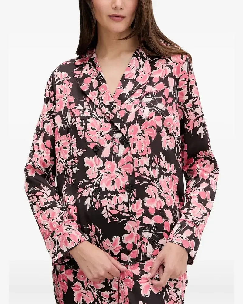 Guess Pyjama mit Blumen-Print - Schwarz Schwarz