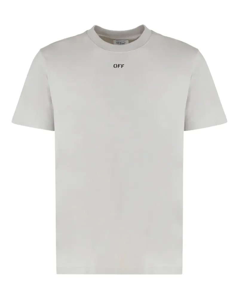 OFF-WHITE ribbed crew-neck T-shirt - Grau Grau