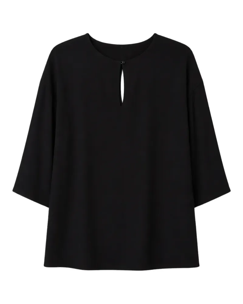 Max Mara keyhole-detail T-shirt - Schwarz Schwarz