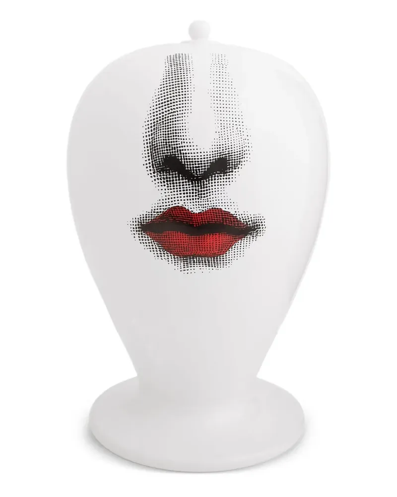 Fornasetti Porzellangefäß mit Print - Weiß Weiß