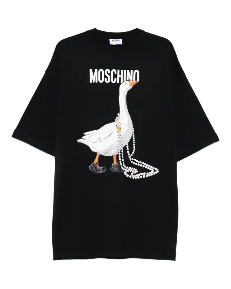 Moschino graphic-print mini dress - Schwarz Schwarz