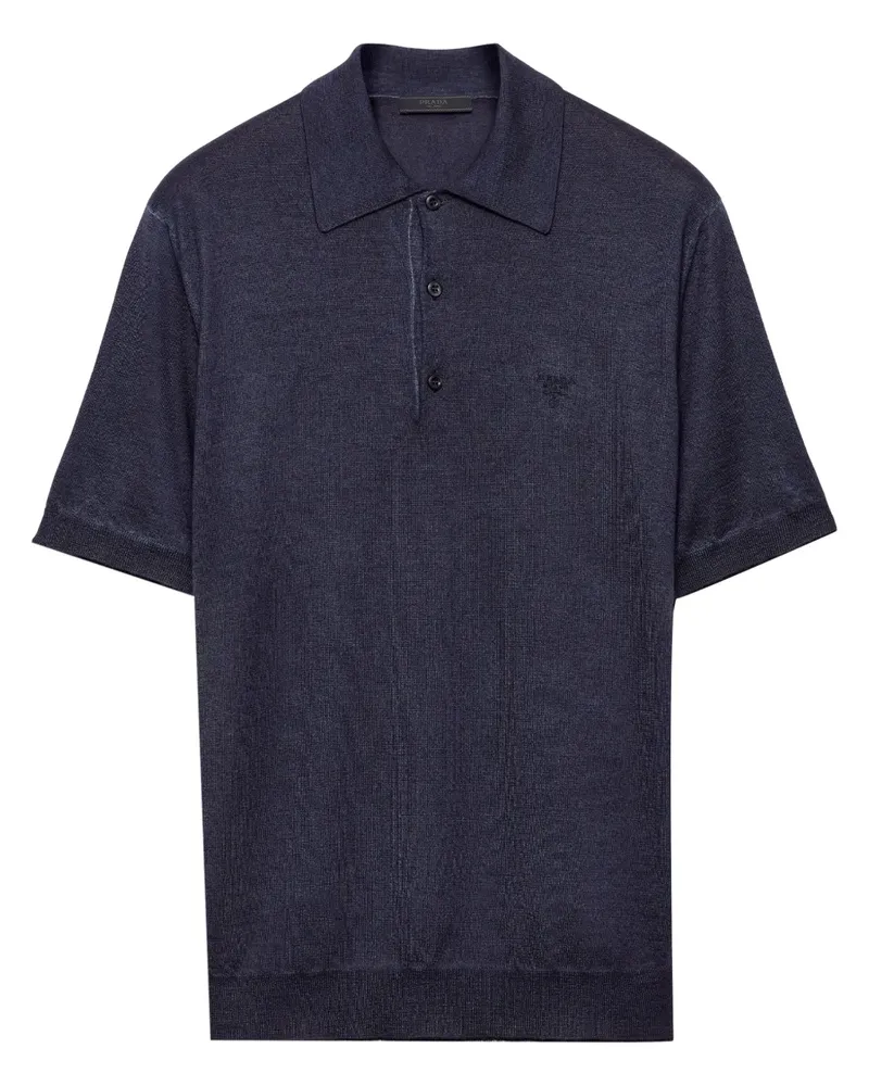 Prada Poloshirt aus Kaschmir - Blau Blau