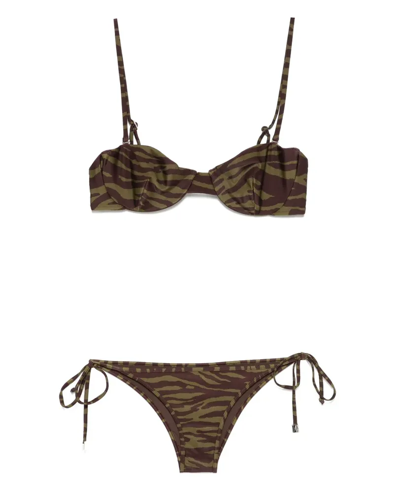 ATTICO Bikini mit Zebra-Print - Grün Grün