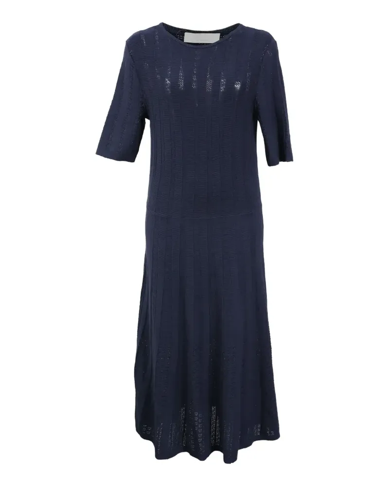 HUGO BOSS eyelet crew neck dress - Blau Blau